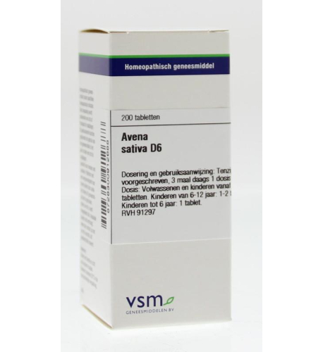 VSM Enkelvoudige Homeopathie Avena Sativa D6 200 tablets
