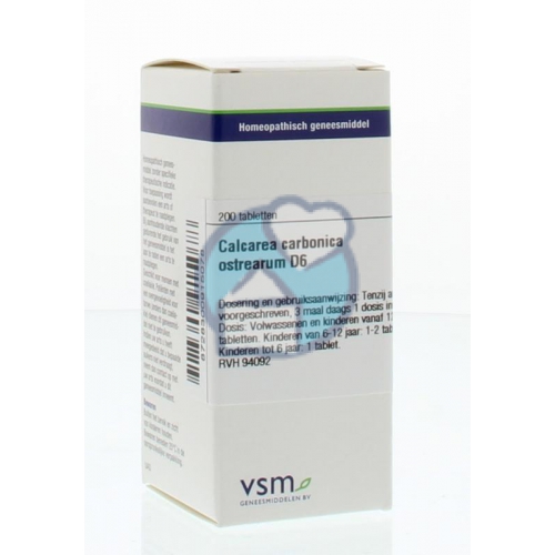 VSM Enkelvoudige Homeopathie Calcarea Carbonica Ostrearum D6 200 Tabletten