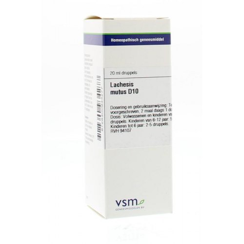 20 Ml VSM Enkelvoudige Homeopathie Lachesis Mutus D10