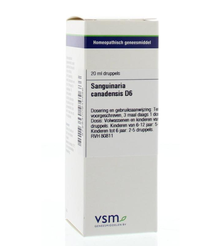VSM Enkelvoudige Homeopathie Sanguinaria Canadensis D6