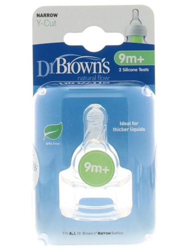 Dr. Browns Speen Smalle Hals Y Cut 9 Maanden  2 Stücke