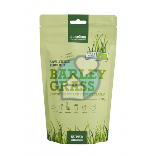 Purasana Barley Grass Sap Poeder Biologisch 200 Gramm