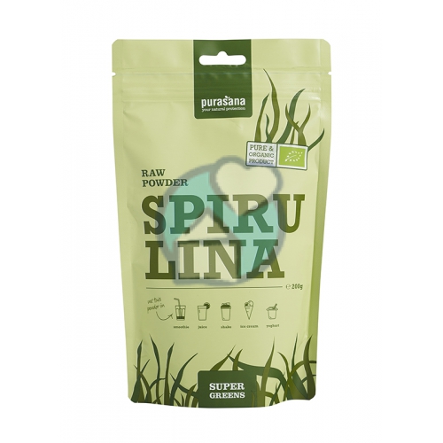 200 Gramm Purasana Spirulina Raw Powder India Biologisch