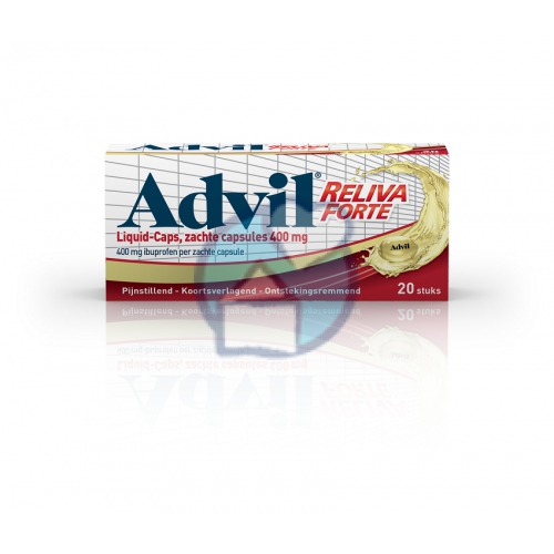 20 capsules Advil Reliva Forte Liquid-Caps Zachte Capsules 400 mg