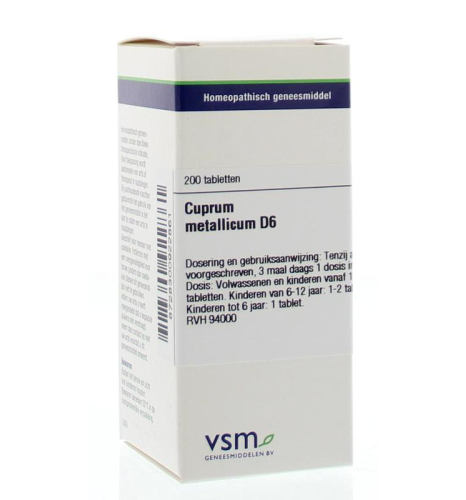 VSM Enkelvoudige Homeopathie Cuprum Metallicum D6