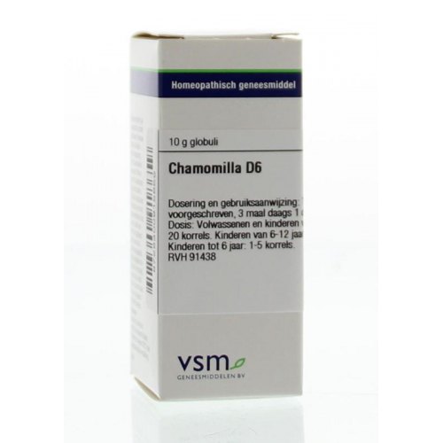VSM Enkelvoudige Homeopathie Chamomilla D6 10 Gramm Globuli