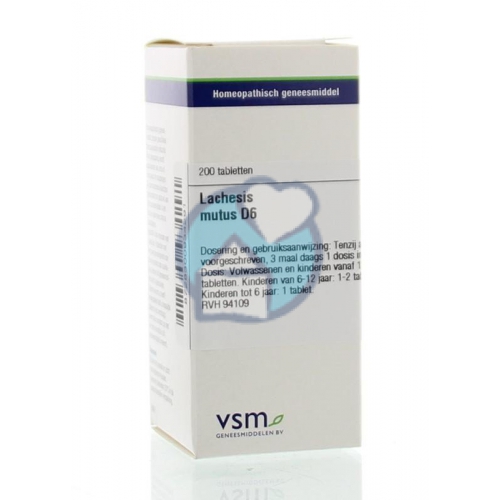  VSM Enkelvoudige Homeopathie Lachesis Mutus D6