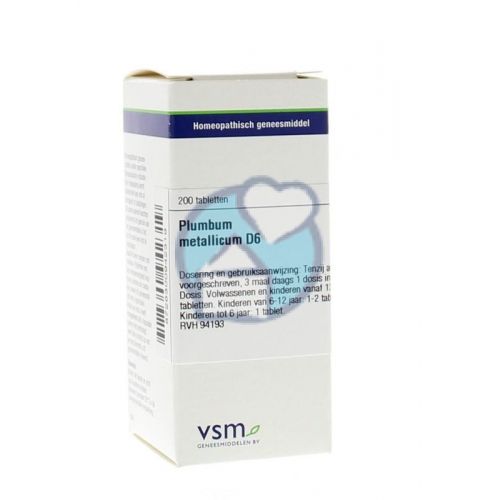 VSM Enkelvoudige Homeopathie Plumbum Metallicum D6