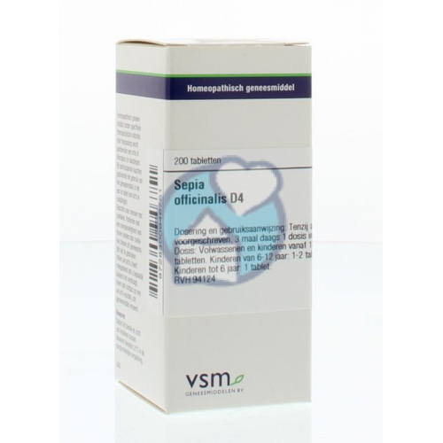 VSM Enkelvoudige Homeopathie Sepia Officinalis D4 200 tabletten
