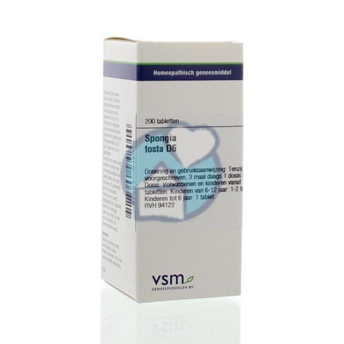VSM Enkelvoudige Homeopathie Spongia Tosta D6