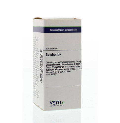 VSM Enkelvoudige Homeopathie Sulphur D6