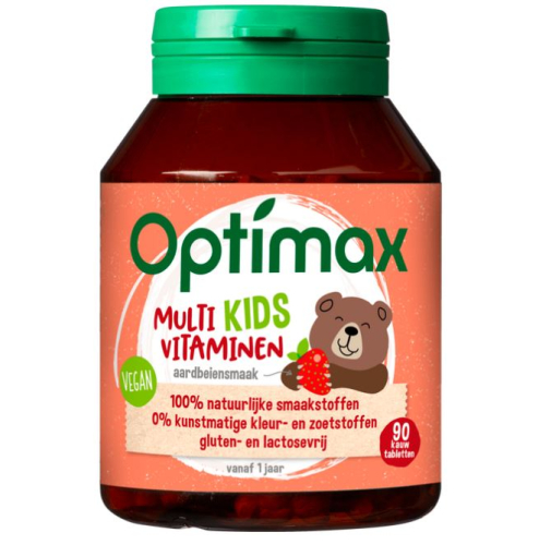 Optimax Multi Kids Vitaminen Aardbeiensmaak 90 chewable tablets