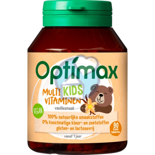 Optimax Multi Kids Vitaminen Vanillesmaak 90 chewable tablets