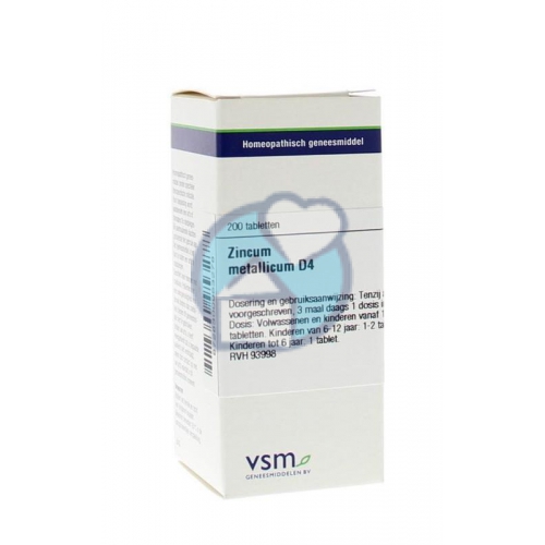 VSM Enkelvoudige Homeopathie Zincum Metallicum D4