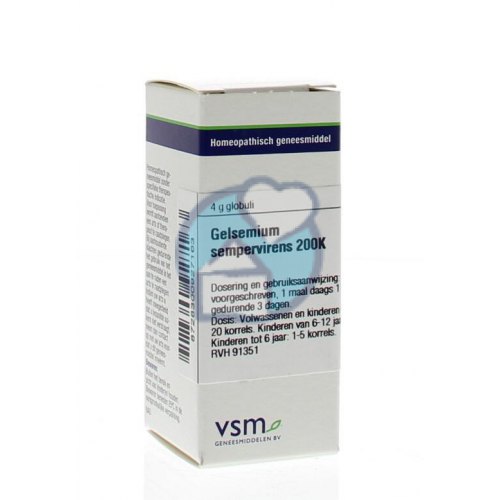 VSM Enkelvoudige Homeopathie Gelsemium Sempervirens 200K 4 Gramm Globuli