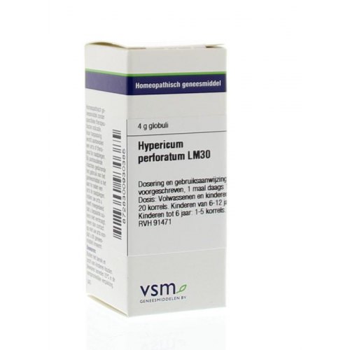 4 gram globuli VSM Enkelvoudige Homeopathie Hypericum Perforatum LM30
