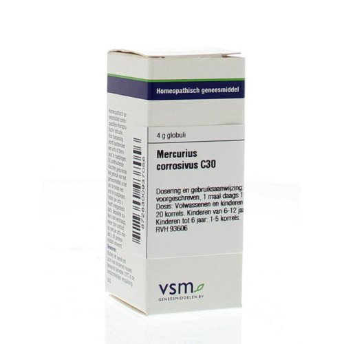 Mercurius Corrosivus C30 VSM Enkelvoudige Homeopathie 4 Gramm Globuli