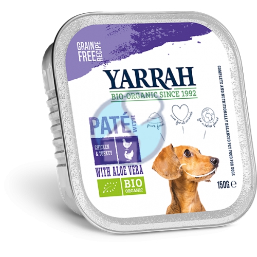 hondenvoer-pata-met-kip-kalkoen-biologisch-yarrah-150-gram