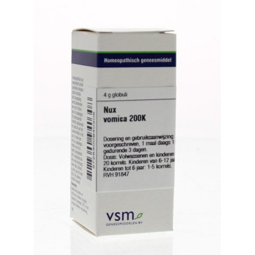 VSM Enkelvoudige Homeopathie Nux Vomica 200K 4 Gramm Globuli