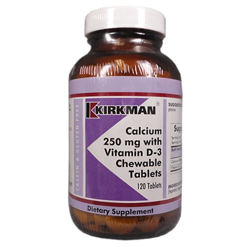 120 kauwtabletten Kirkman Calcium 250 mg with Vitamine D3 Chewable Tablets