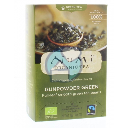 Numi Organic Tea Gunpowder Green Thee Biologisch 18 Tüte