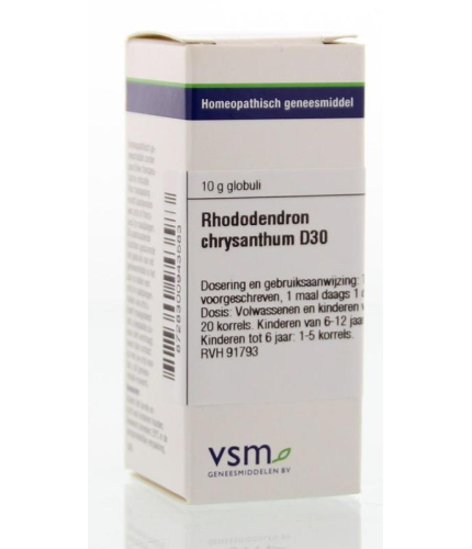 VSM Enkelvoudige Homeopathie Rhododendron Chrysanthum D30