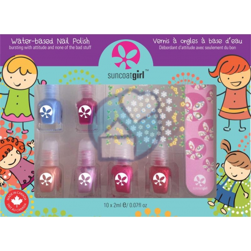 Suncoat Girl Water-Based Nail Polish + Stickers & Nagelvijl