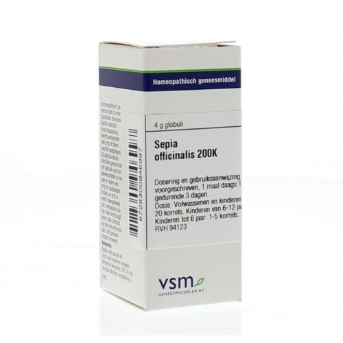 VSM Enkelvoudige Homeopathie Sepia Officinalis 200K 4 Gramm Globuli