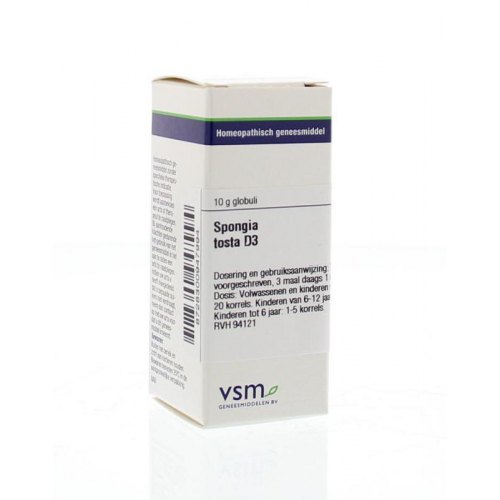 VSM Enkelvoudige Homeopathie Spongia Tosta D3 10 gram globuli