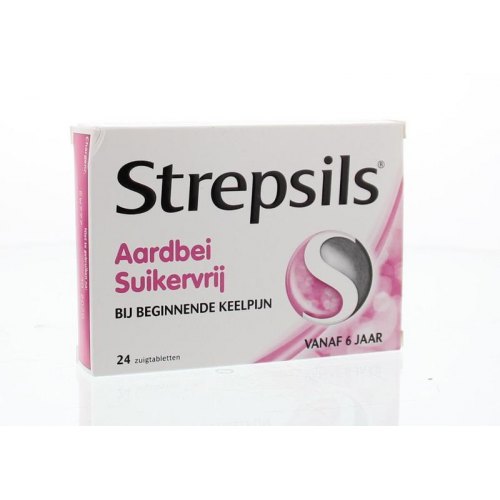 24 Lutschtabletten Strepsils Aardbei Suikervrij