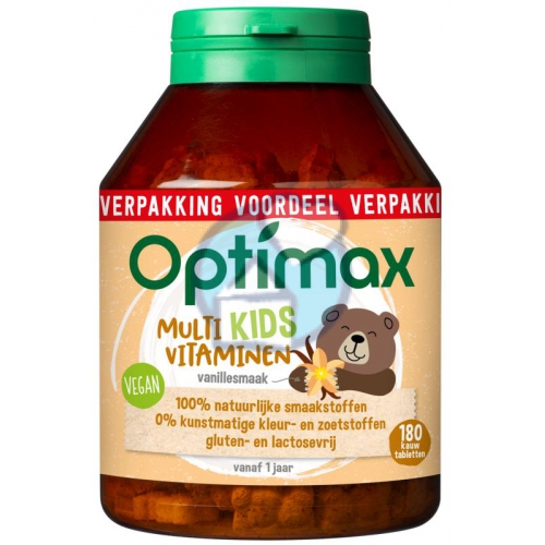 Optimax Kids Multi Vitaminen Vanillesmaak 180 kauwtabletten