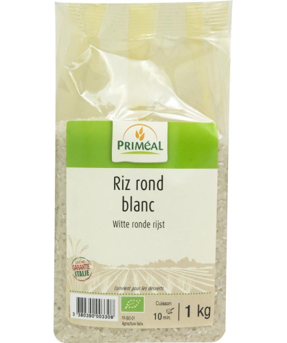 Primeal Witte Ronde Rijst uit Italië Biologisch 1000 Gramm
