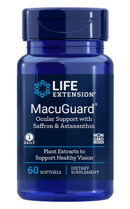 Life Extension MacuGuard Ocular Support with Saffron & Astaxanthin 60 Softgels