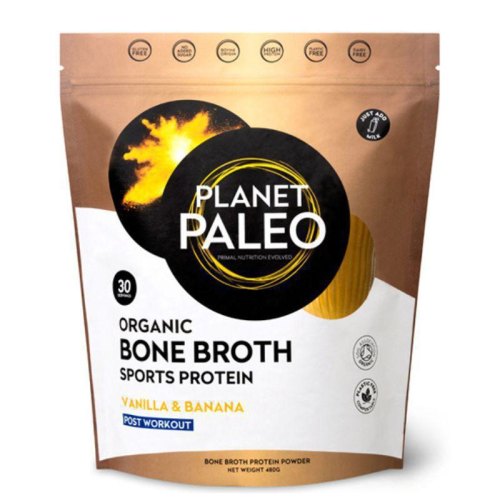 480 gram Planet Paleo Bone Broth Sports Protein Banana & Vanilla Biologisch