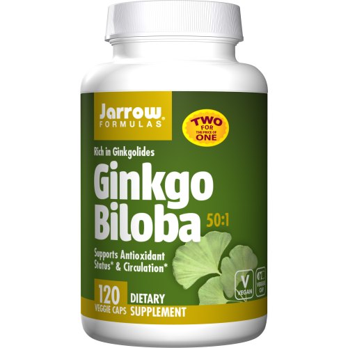 Jarrow Formulas Ginkgo Biloba 50:1 60 mg 120 Kapseln