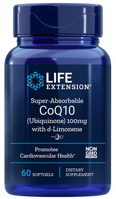 60 Softgels Life Extension CoQ10 Super Absorbable 100 mg with d-Limonene
