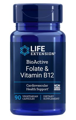 90 Kapseln Life Extension Folate & Vitamin B12 BioActive