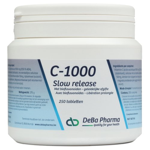250 Tabletten DeBa Pharma C-1000 Slow Release met Bioflavonoïden