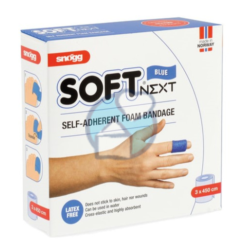 Snogg Soft Next Blue Zelfklevend Schuimverband 3 cm x 4,5 m 1 Stück