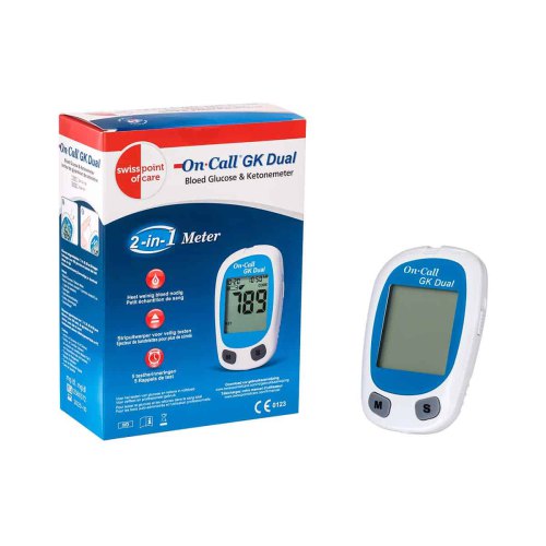 Swiss Point of Care On Call GK Dual Bloed Glucose & Ketonemeter mg-dl 1 Stuck