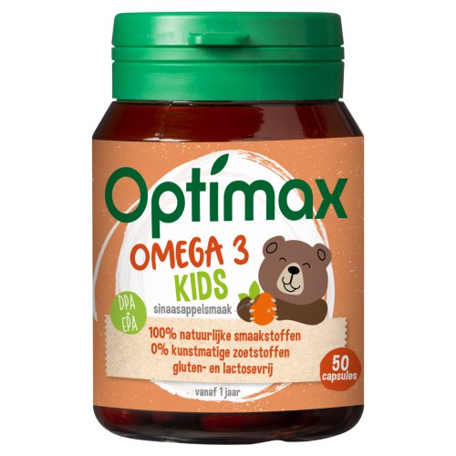 Optimax Omega-3 Kids Sinaasappelsmaak 50 chewable capsules