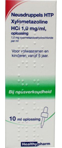 Healthypharm Neusdruppels Xylometazoline HCL 1,0 mg per ml 10 ml