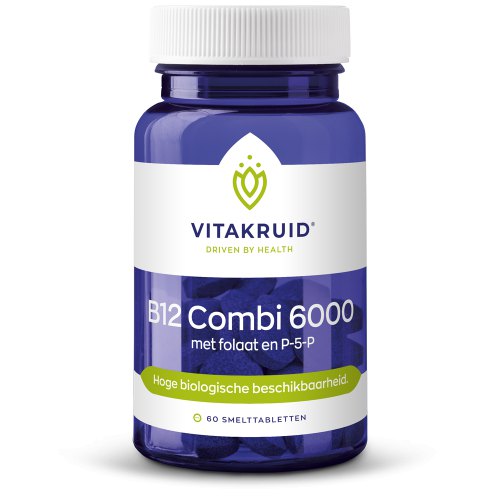 60 Schmelztabletten Vitakruid B12 Combi 6000 met Folaat en P-5-P