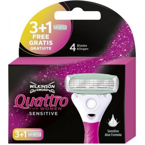 Wilkinson Quattro for Women Sensitive Scheermesjes 3 + 1 Stücke