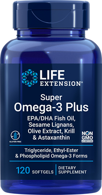 Life Extension Super Omega-3 Plus EPA-DHA Visolie Sesamlignanen Olijfextract Krill & Astaxanthine 120 Softgels