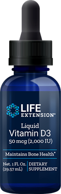 Life Extension Liquid Vitamin D3 50 mcg 2000 IU 29.57 Ml