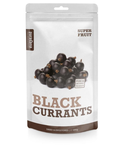 Purasana Black Currants Zwarte Bessen Dried & Sweetened 200 Gramm