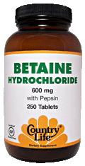 Country Life Betaïne Hydrochloride 100 tabletten