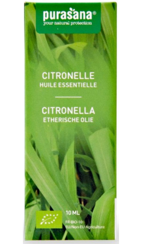 10 Ml Purasana Citronella Etherische Olie Biologisch