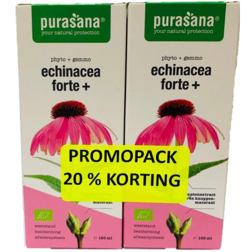 Purasana Echinacea Forte+ Promopack Biologisch 100+100 Ml